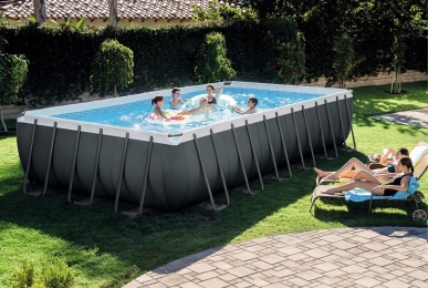 Каркасный бассейн Intex ultra xtr premium pool line 732x366x132см, 31805л, песочный фил.-насос, лестница, тент, подстилка